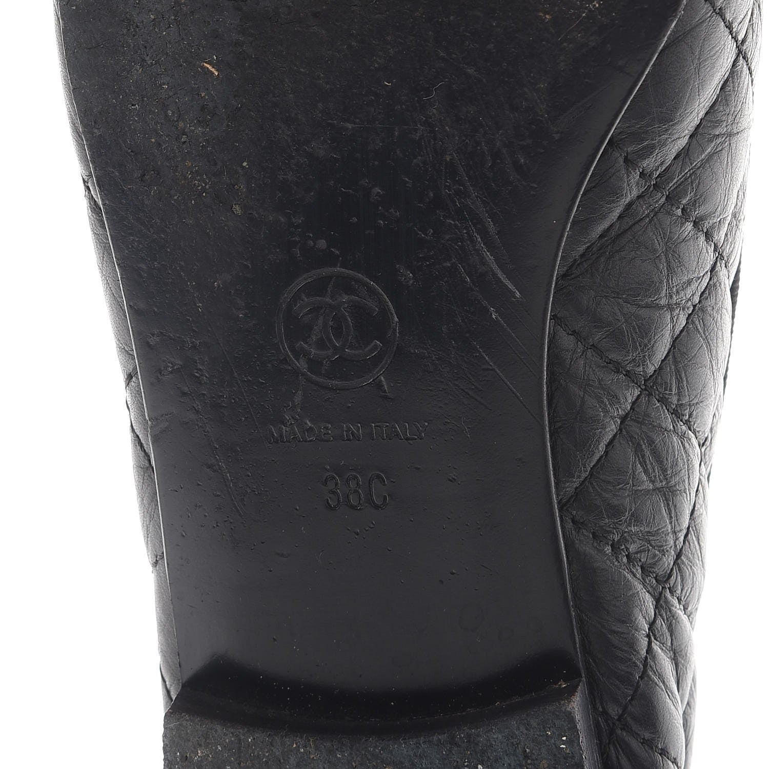 Chanel Aged Calfskin Quilted Cap Toe Ballerina Flats 38 Black 10 of 12