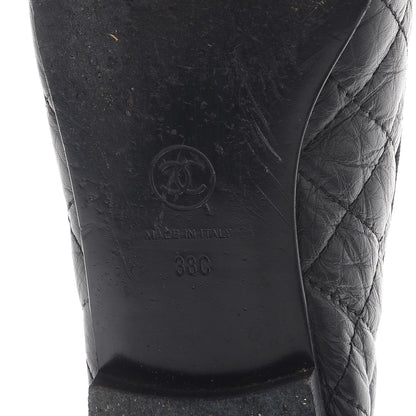 Chanel Aged Calfskin Quilted Cap Toe Ballerina Flats 38 Black 10 of 12