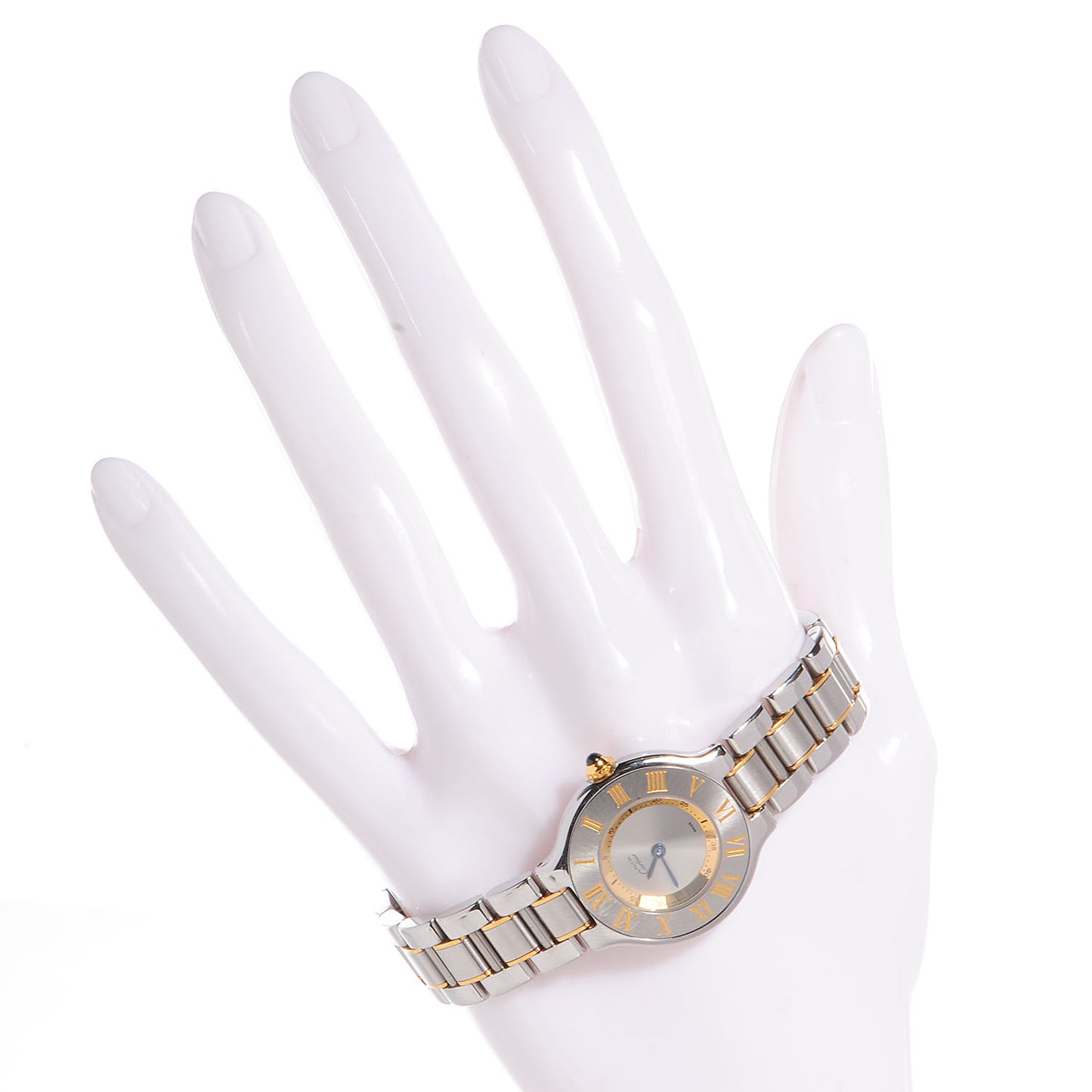 Stainless Steel 18K Yellow Gold 28mm Must De 21 Quartz Watch