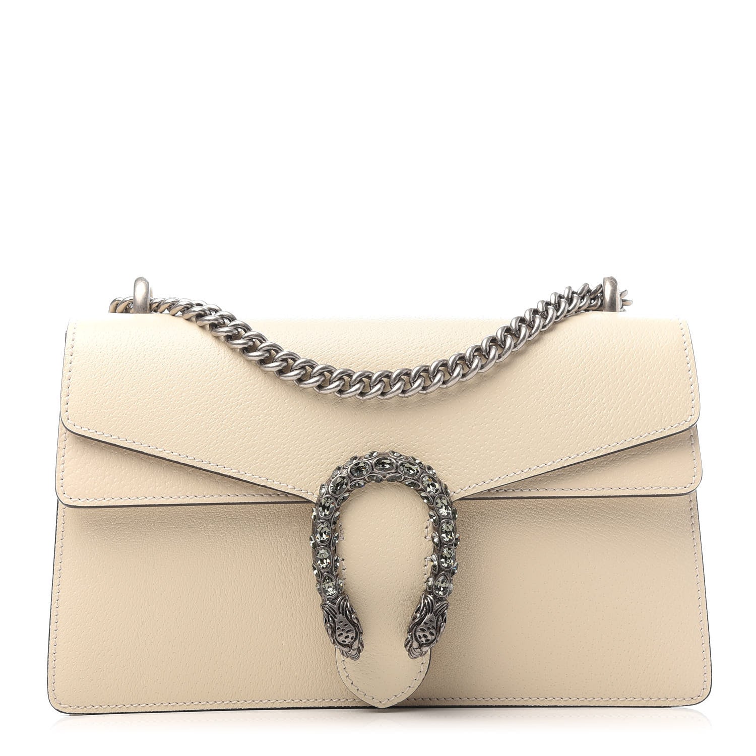 Gucci Textured Calfskin Crystal Small Dionysus Shoulder Bag Mystic White 1 of 9