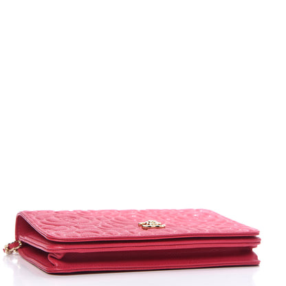 Chanel Caviar Camellia Embossed Wallet On Chain WOC Fuschia 4 of 12
