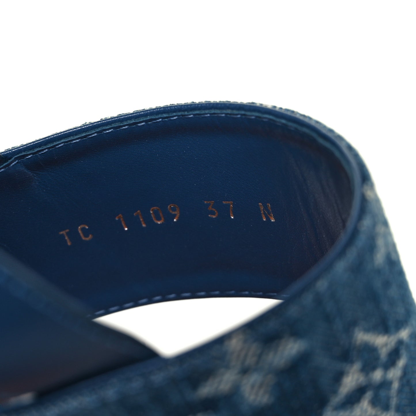 Monogram Denim Starboard Flat Thong Sandal 37 Blue