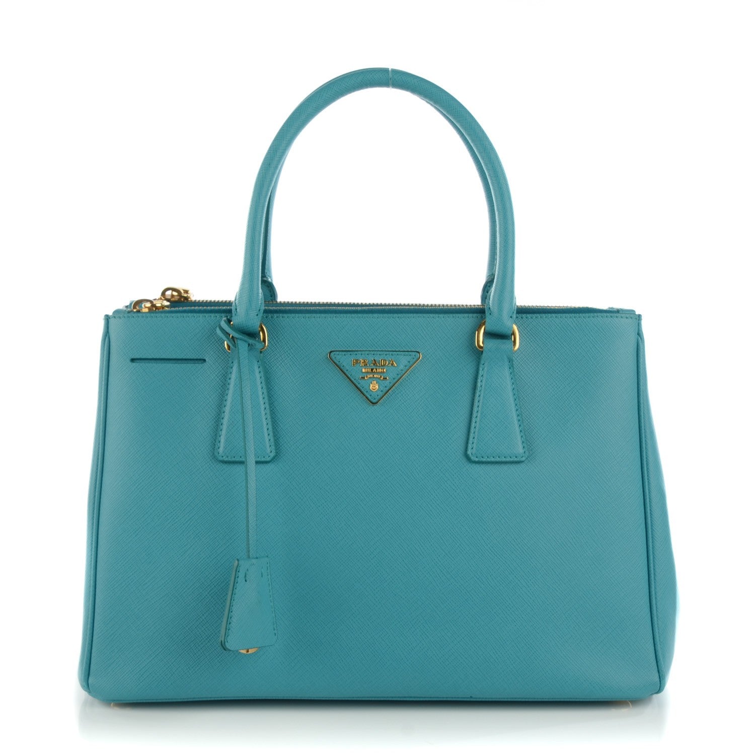 Prada Saffiano Galleria Small Double Zip Tote Turchese 1 of 8