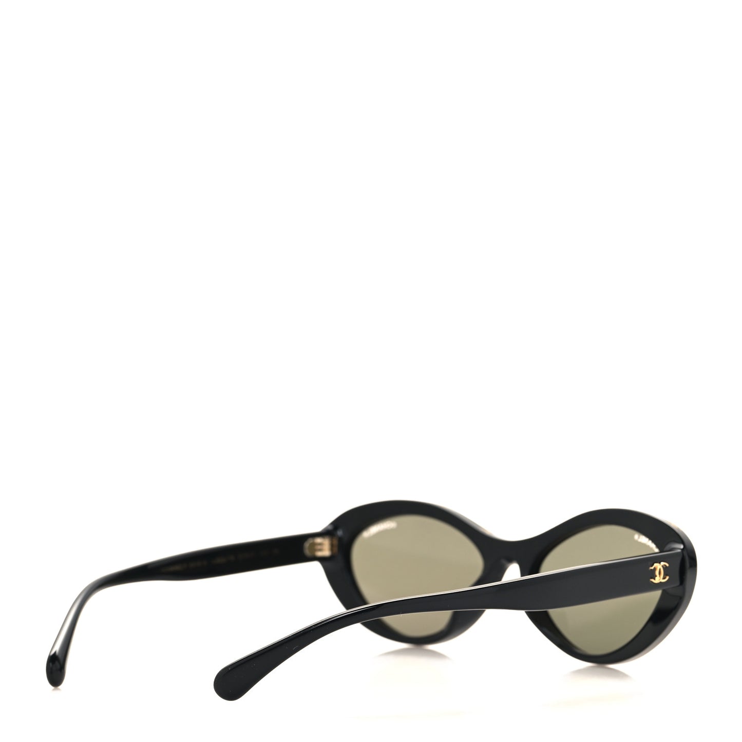 Acetate 24K Gold Mirror Oval Sunglasses 5416-A Black