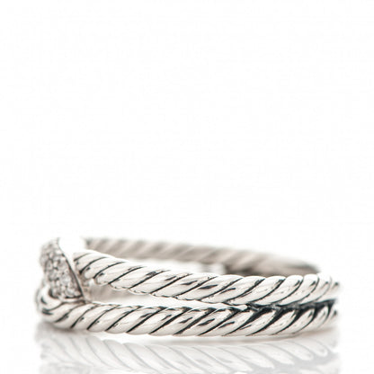 David Yurman Sterling Silver Diamond Petite Loop Labyrinth Ring 54 7 3 of 5