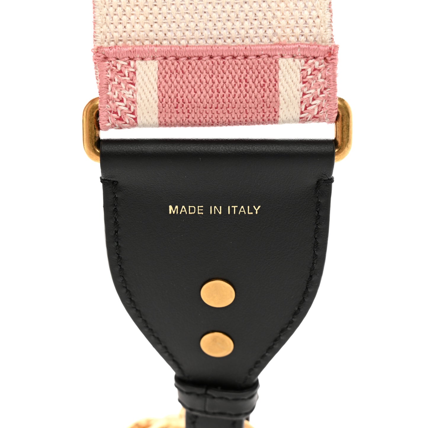 Canvas Embroidered Shoulder Strap Pink Beige