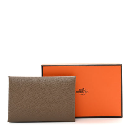 Hermes Epsom Calvi Card Case Etoupe 8 of 8