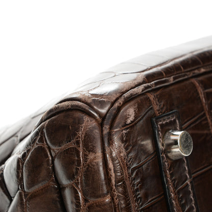 Hermes Matte Niloticus Crocodile Birkin 30 Chocolate 9 of 27