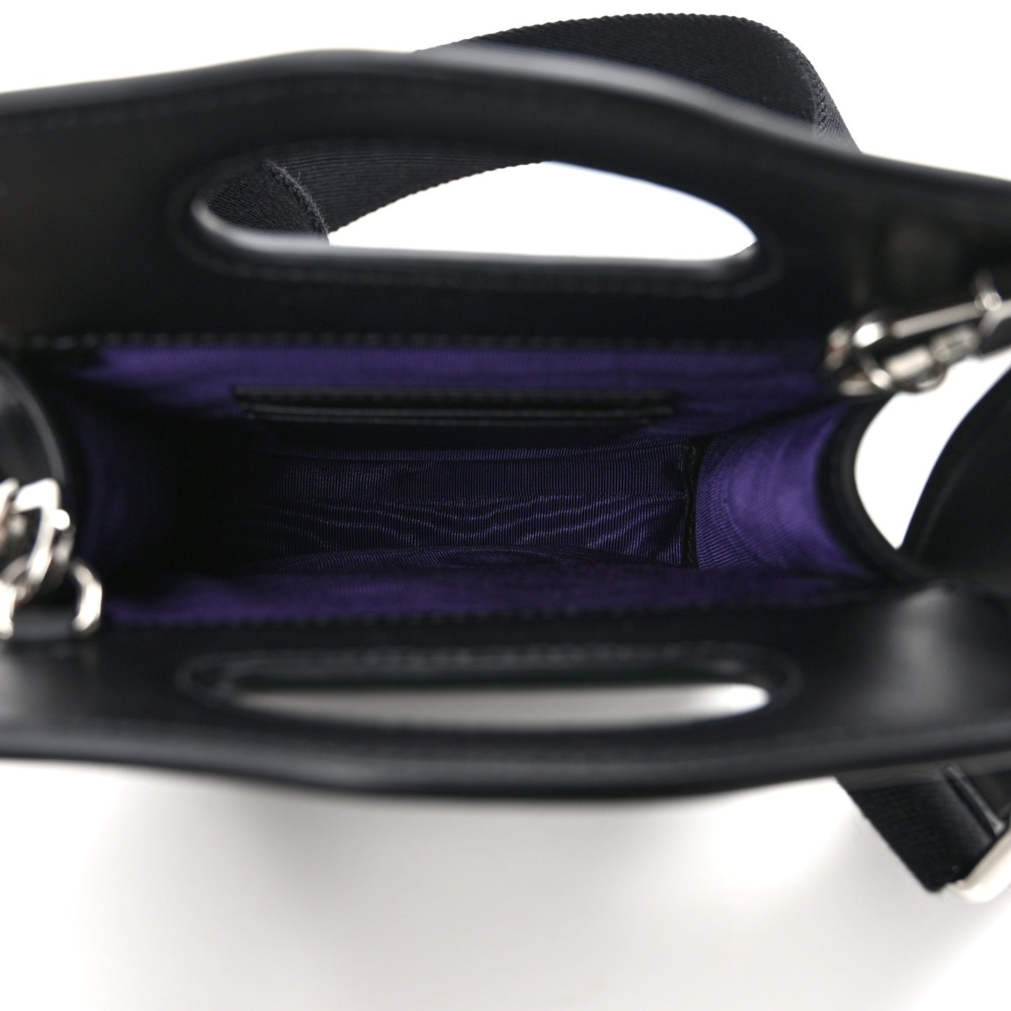 Nylon Calfskin Enamel GG Matelasse Mini Top Slip Handle Crossbody Bag Black