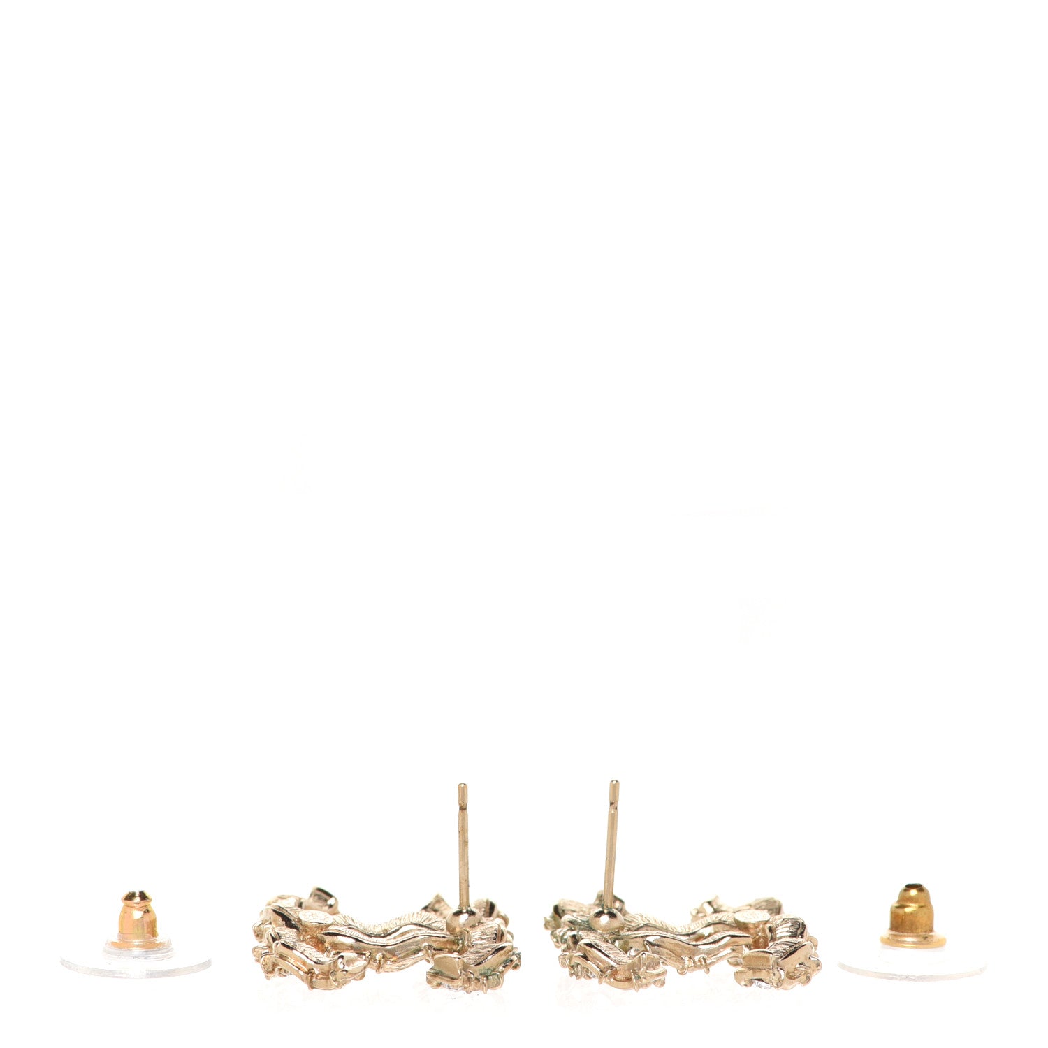 Chanel Crystal CC Earrings Gold 3 of 5
