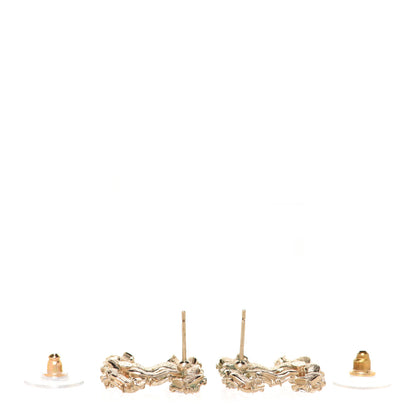 Chanel Crystal CC Earrings Gold 3 of 5