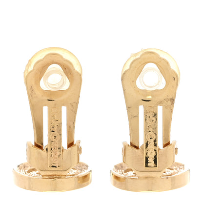 Christian Dior Crystal Clip On Earrings Gold 4 of 4
