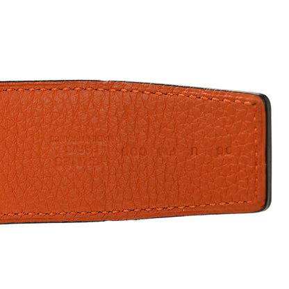 Hermes Box Togo 38mm Constance H Belt 95 38 Black Orange 3 of 7