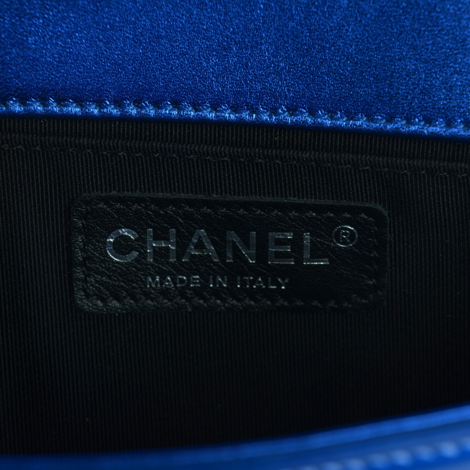 Chanel Metallic Patent Calfskin Quilted Small Boy Flap Blue 7 of 8