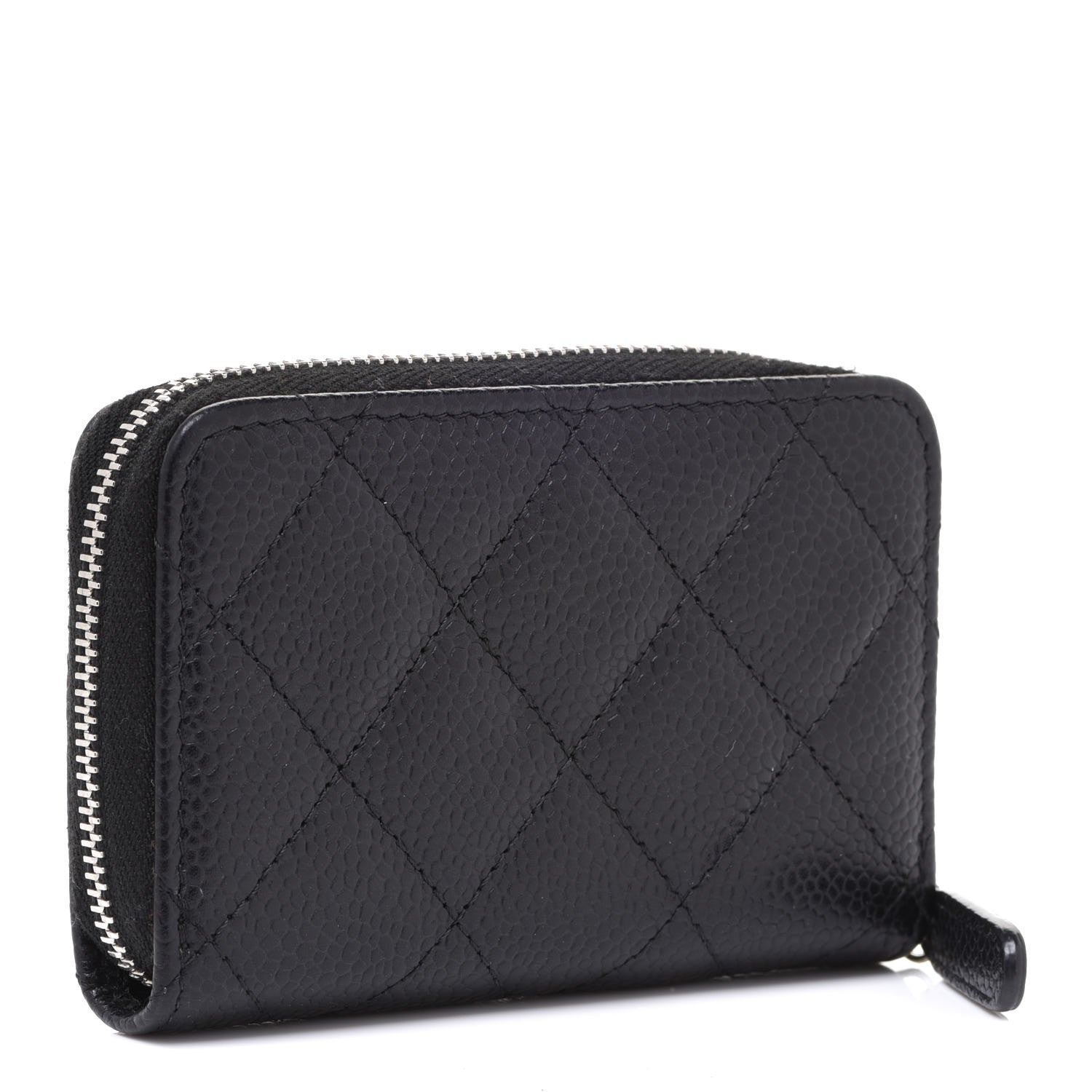 Chanel Caviar Quilted Zip Coin Purse Black 3 of 7