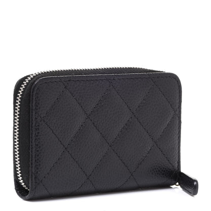 Chanel Caviar Quilted Zip Coin Purse Black 3 of 7