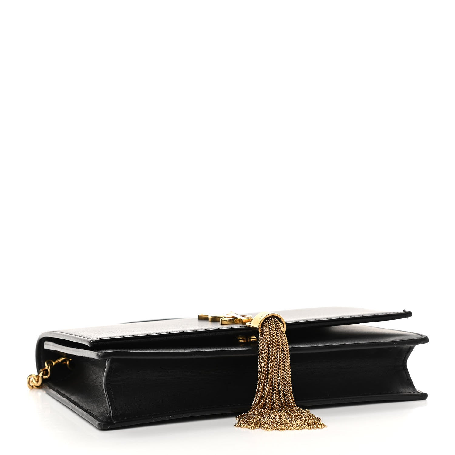 Saint Laurent Smooth Calfskin Classic Monogram Kate Tassel Chain Wallet Black 4 of 11