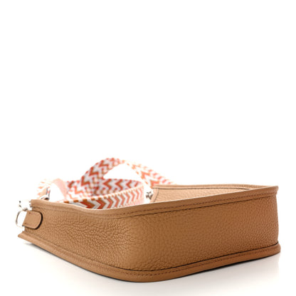 Hermes Taurillon Clemence Allegro Evelyne TPM Biscuit Cornaline White Gold 4 of 11
