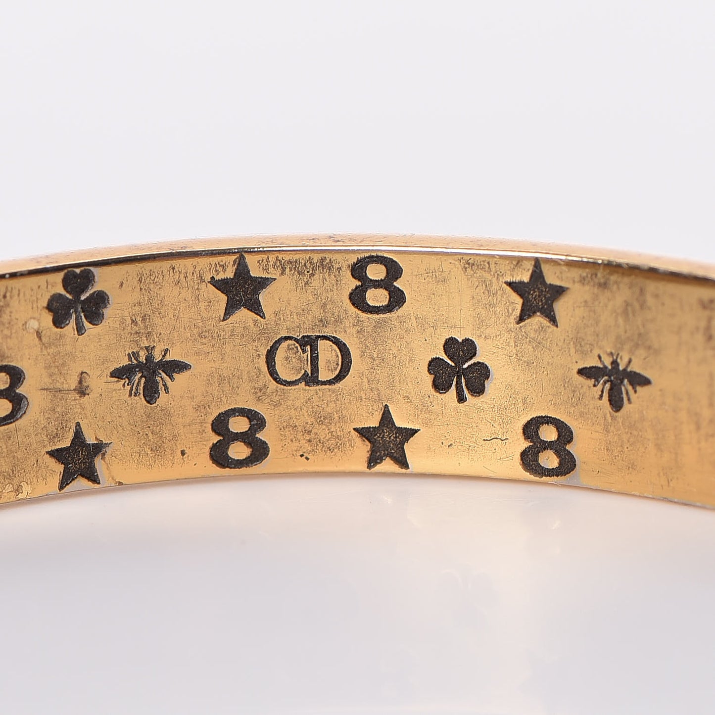 Metal Star Logo Bracelet Cuff Gold