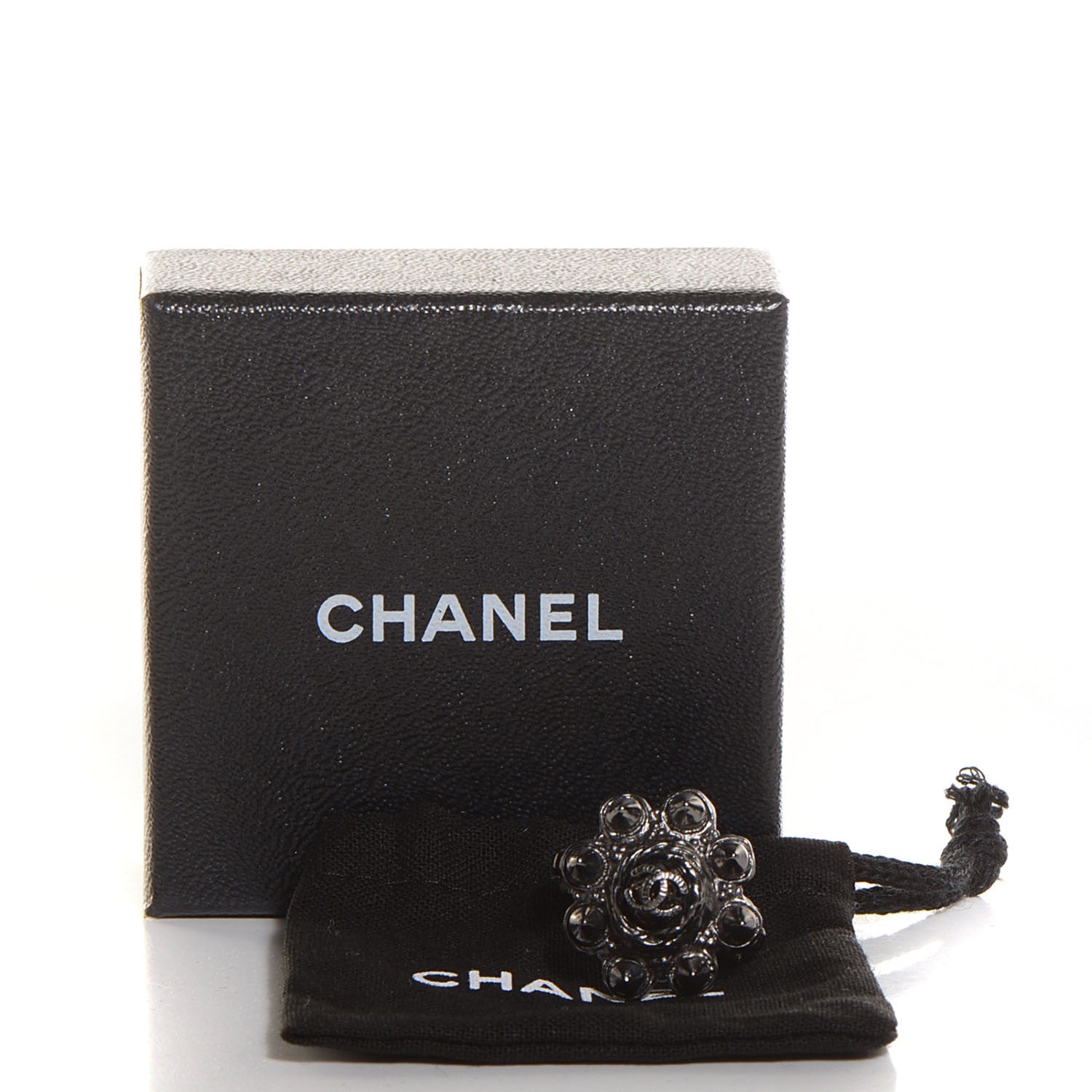 Chanel Studded CC Ring 7 Ruthenium 6 of 6