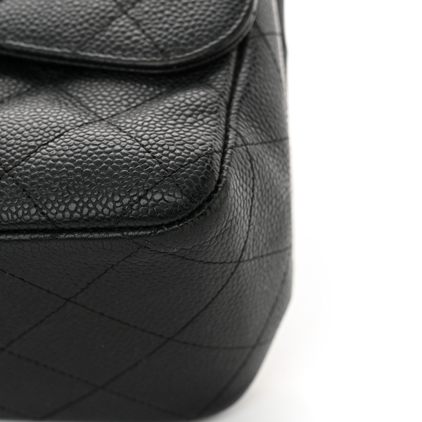 Caviar Quilted Jumbo Double Flap Black