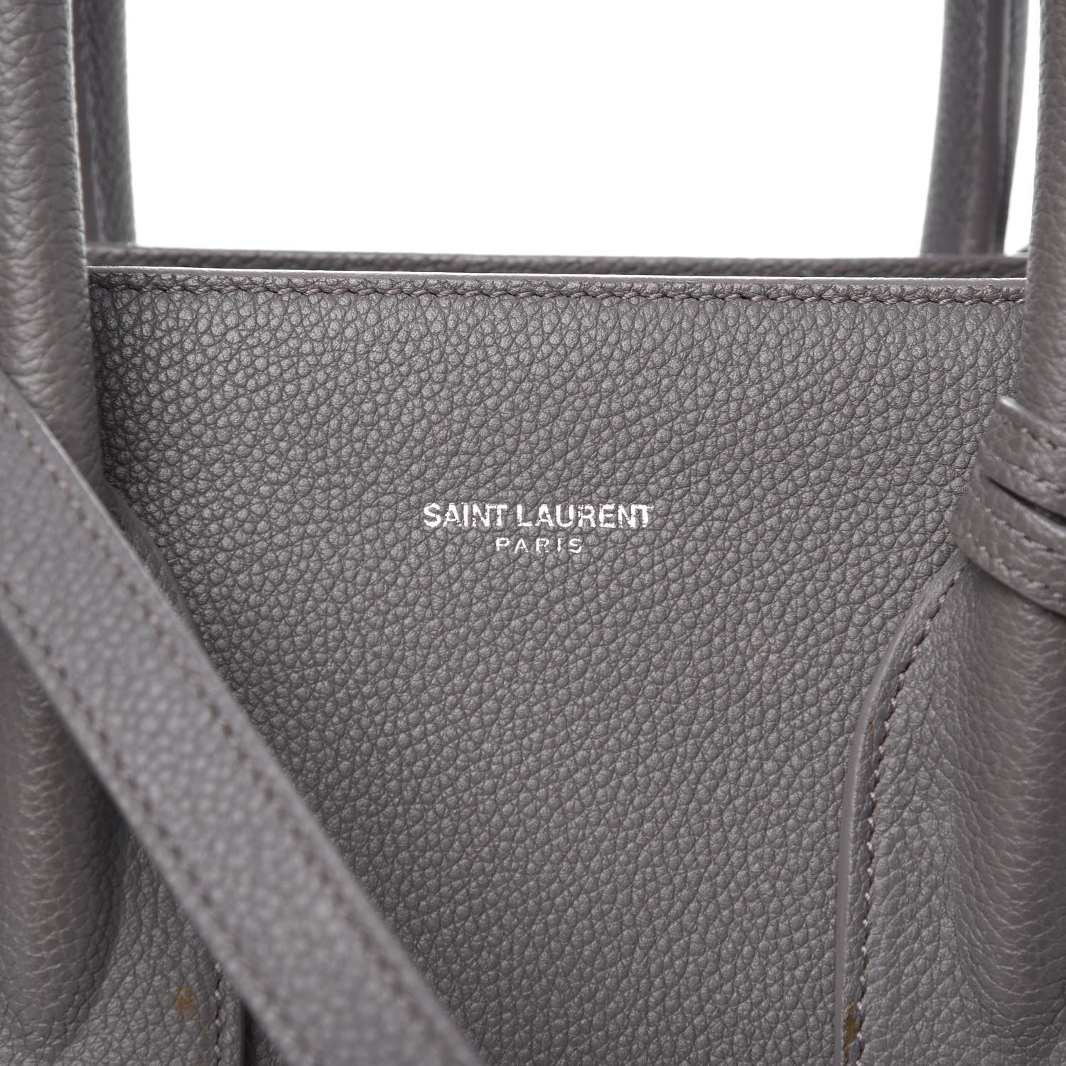 Saint Laurent Grained Calfskin Small Sac De Jour Fog 7 of 16