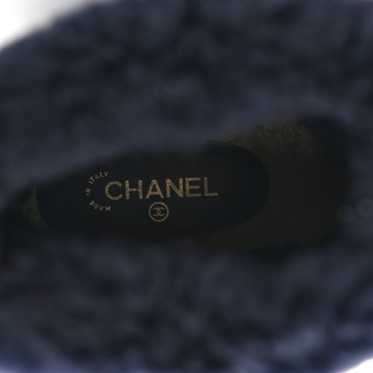 Chanel Suede Shearling Chain Link Short Boots 39.5 Navy 7 of 8