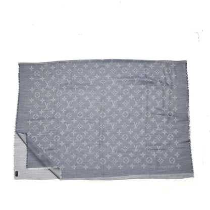 Louis Vuitton Wool Cotton Silk Daily Monogram Stole Denim 1 of 4