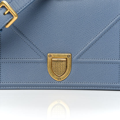 Christian Dior Grained Calfskin Small Diorama Flap Bag Denim 10 of 12