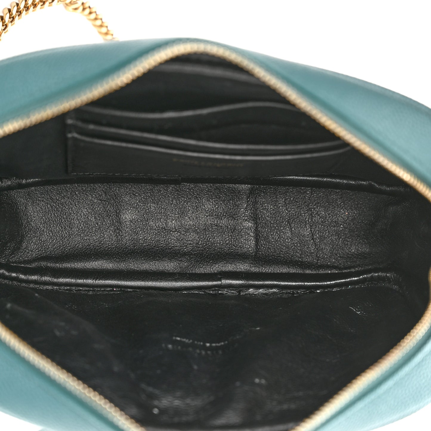 Grain De Poudre Matelasse Monogram Mini Lou Camera Bag Blue Vert