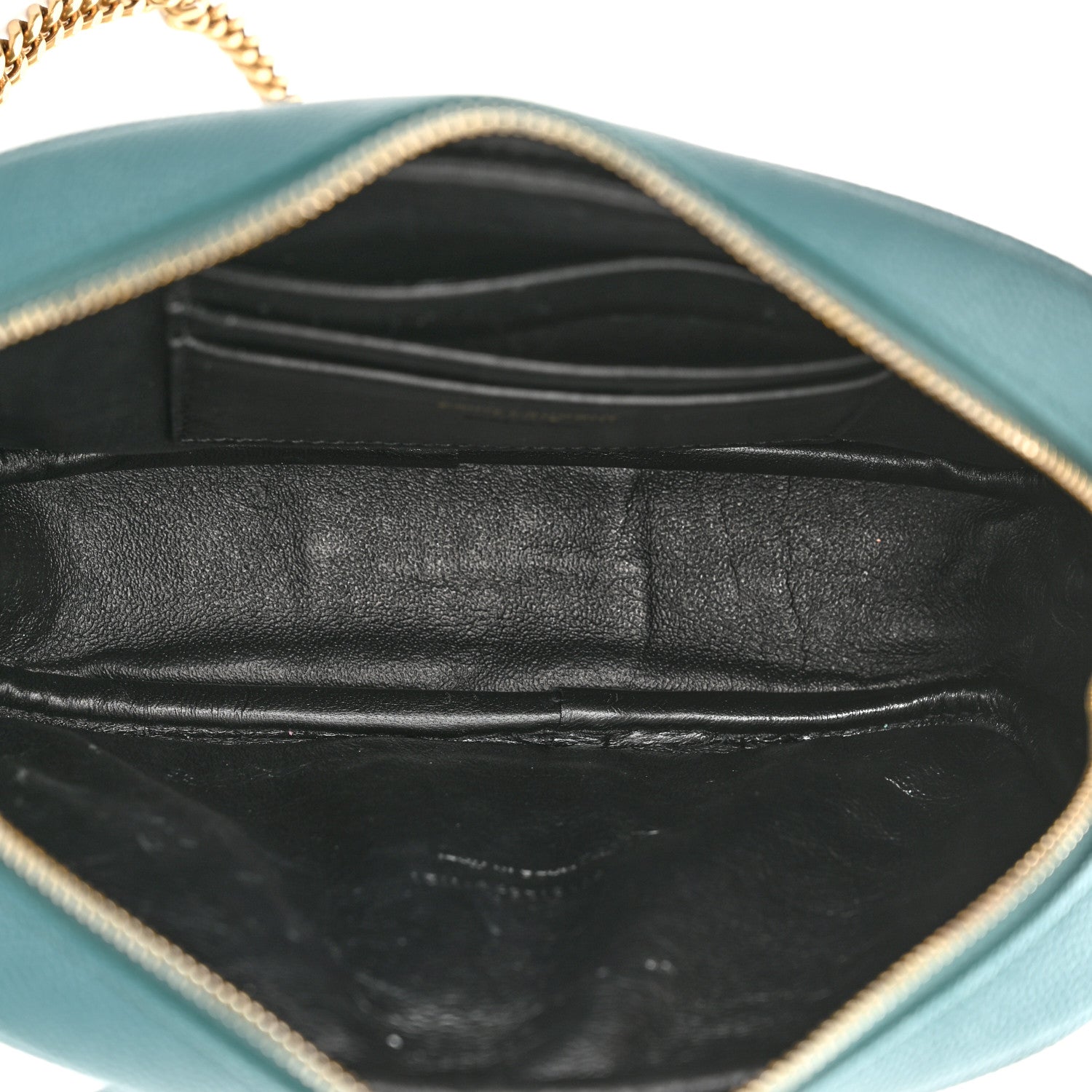 Saint Laurent Grain De Poudre Matelasse Monogram Mini Lou Camera Bag Blue Vert 5 of 11