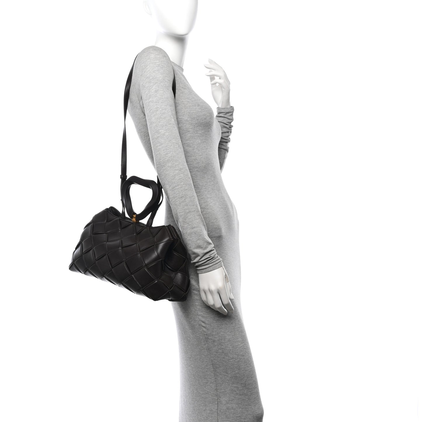 Nappa Maxi Intrecciato Grasp Top Handle Bag Fondant