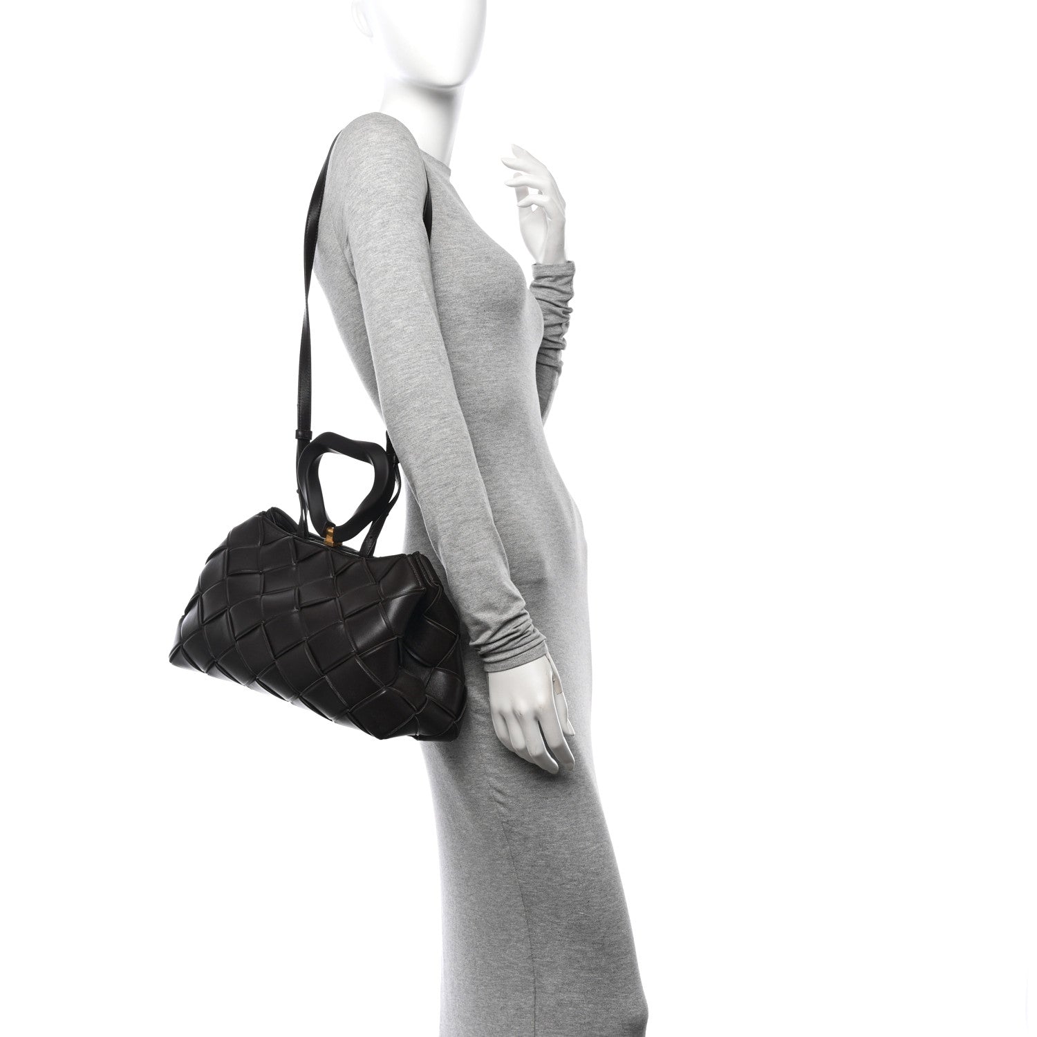 Bottega Veneta Nappa Maxi Intrecciato Grasp Top Handle Bag Fondant 2 of 13