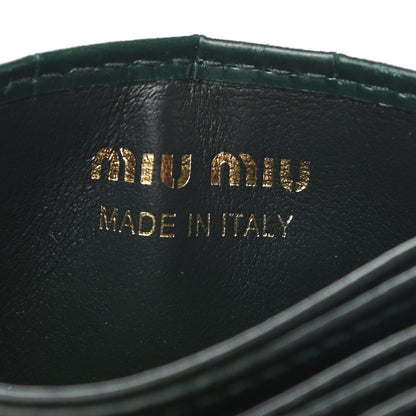 Miu Miu Calfskin Crocodile Embossed Saint Cocco Accordion Card Holder Smeraldo 6 of 8
