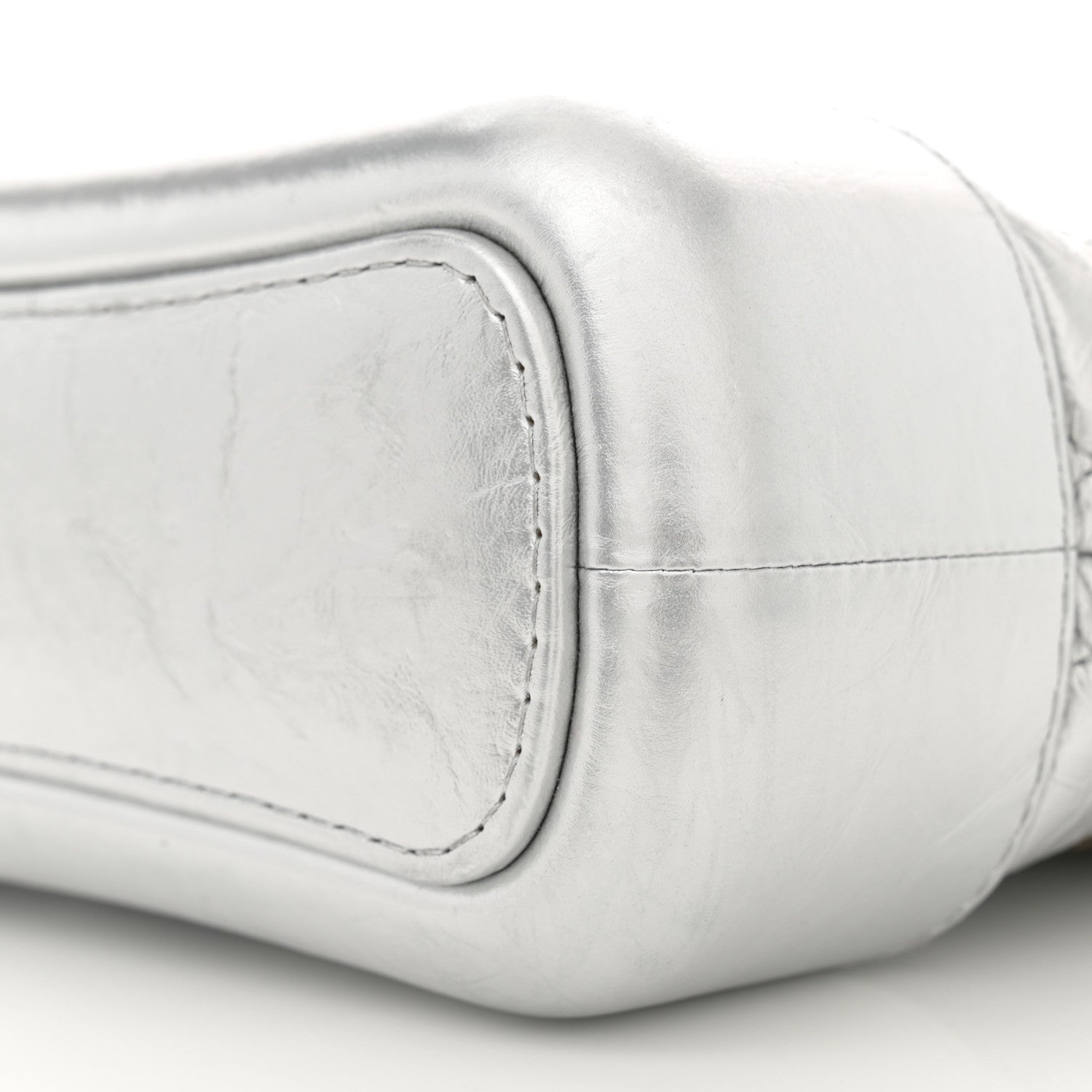 Chanel Metallic Aged Calfskin Quilted Small Gabrielle Hobo Silver 10 of 13