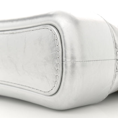 Chanel Metallic Aged Calfskin Quilted Small Gabrielle Hobo Silver 10 of 13