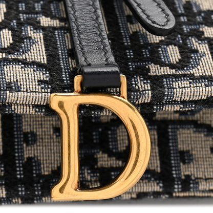 Christian Dior Oblique Saddle Chain Pouch Blue 12 of 13