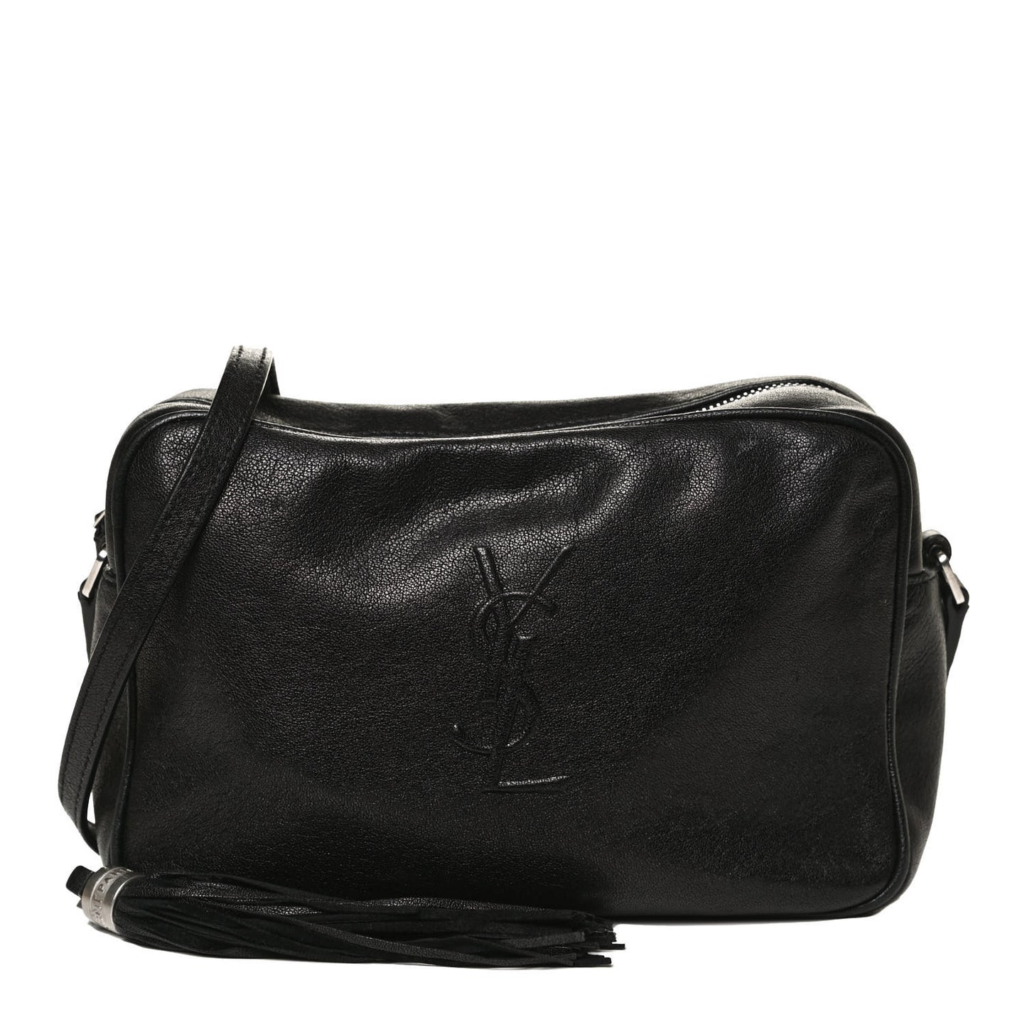 Lambskin Monogram Embossed Small Lou Camera Bag Black