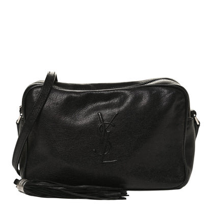 Saint Laurent Lambskin Monogram Embossed Small Lou Camera Bag Black 1 of 11