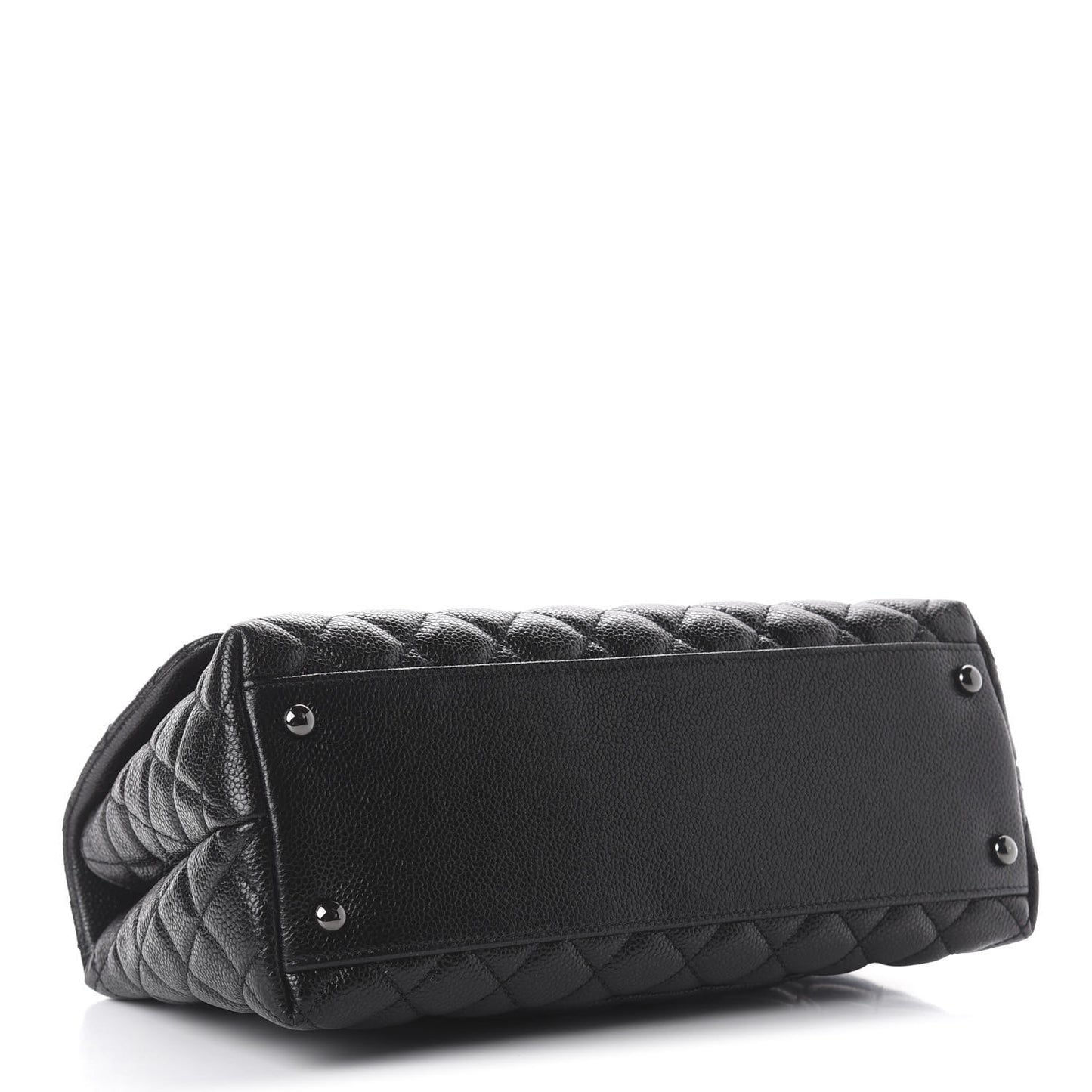 Caviar Quilted Small Coco Handle Flap So Black