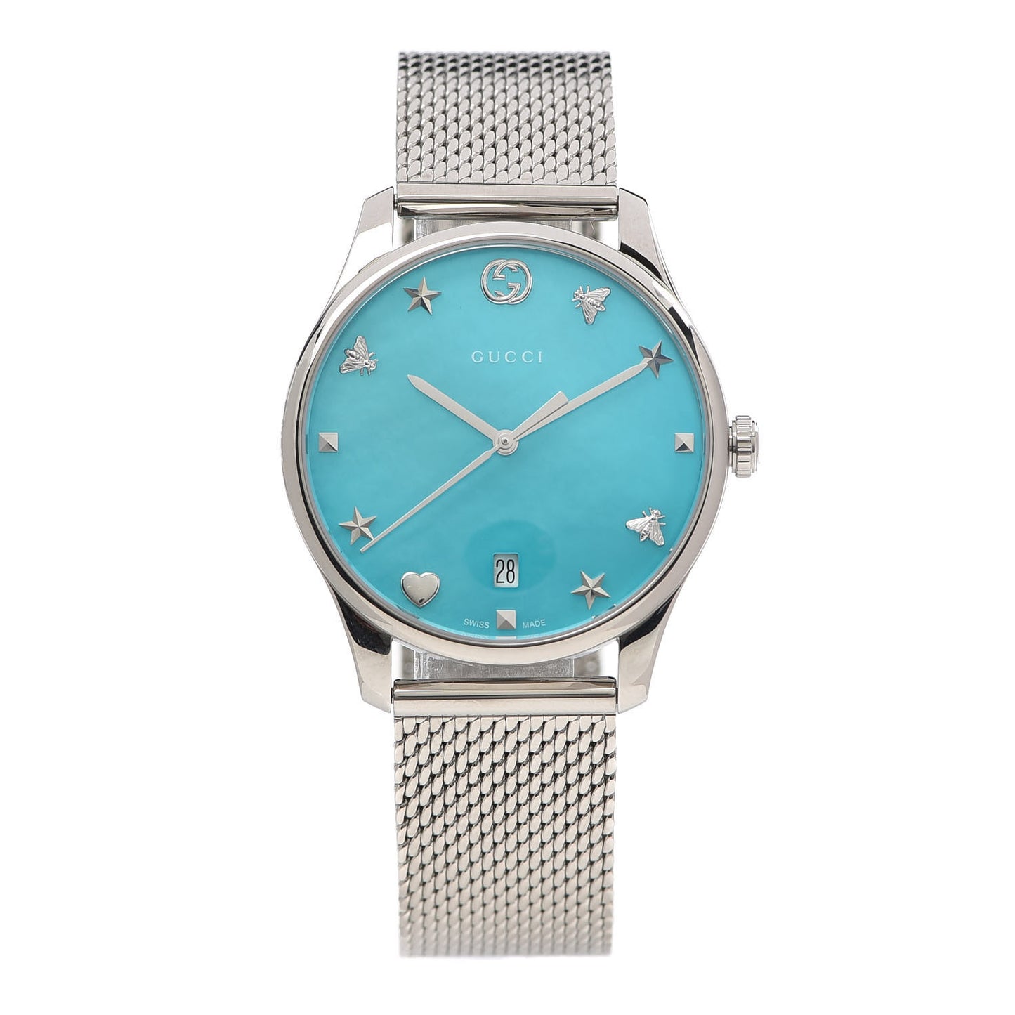 Stainless Steel Turquoise Mother of Pearl 38mm G-Timeless Charm Quartz Watch
