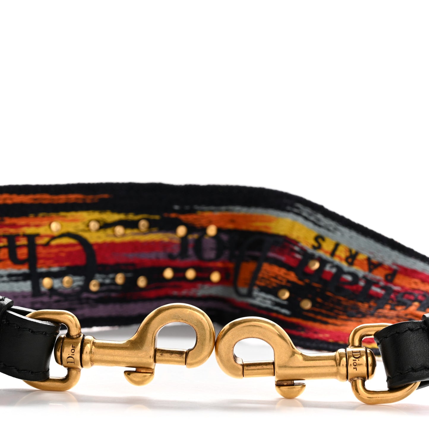 Canvas Embroidered Studded Rainbow J’Adior Shoulder Strap