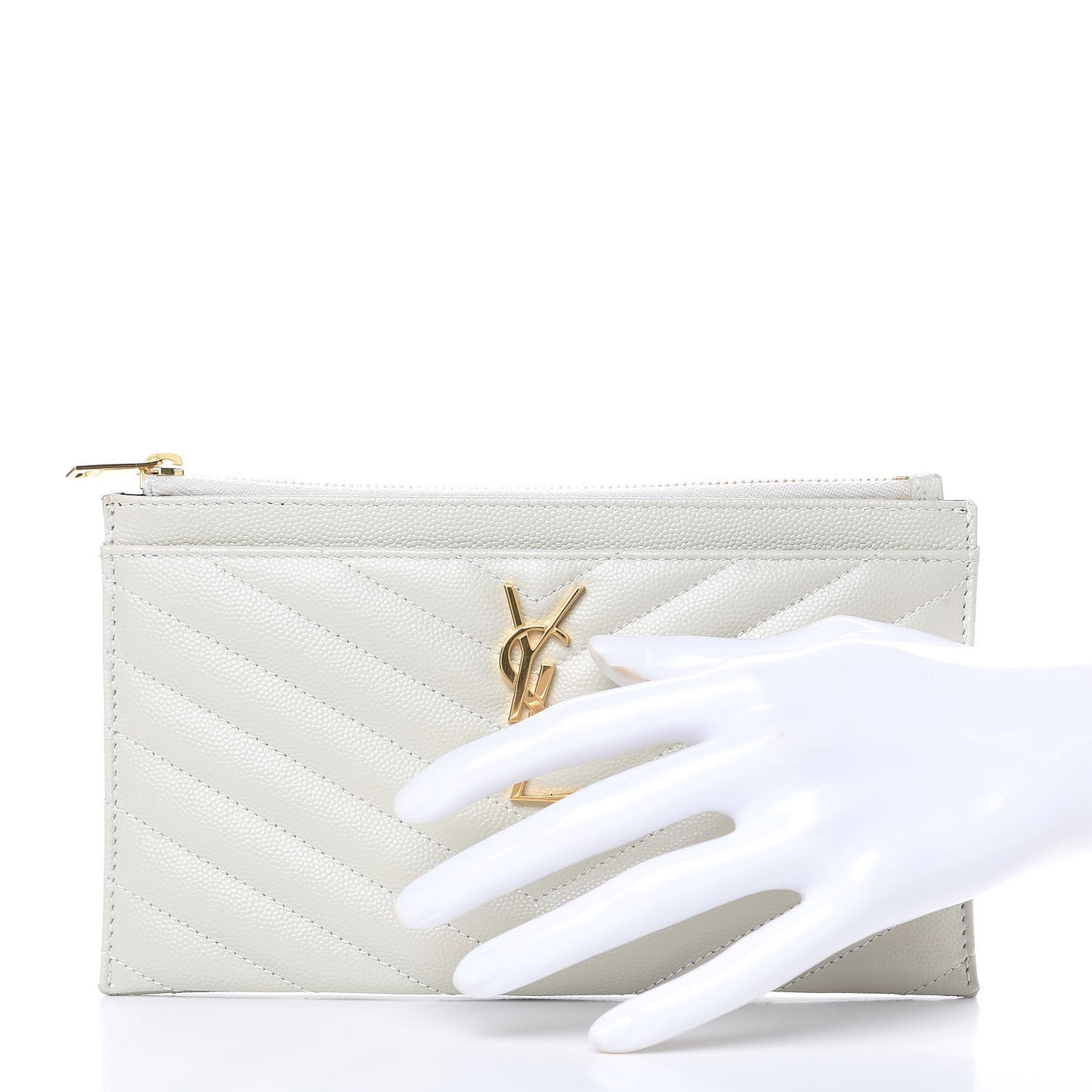 Grain De Poudre Chevron Monogram Bill Pouch Crema Soft