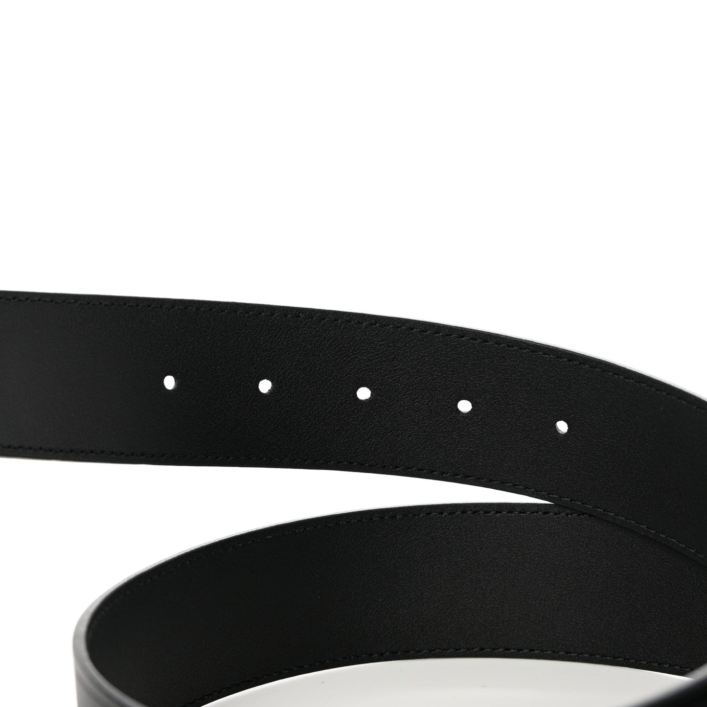 Moon Calfskin Pearl Double G 40mm Belt 90 36 Black Cream