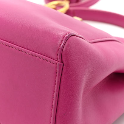 Fendi Nappa Mini Peekaboo Iconic Satchel Magenta 13 of 15