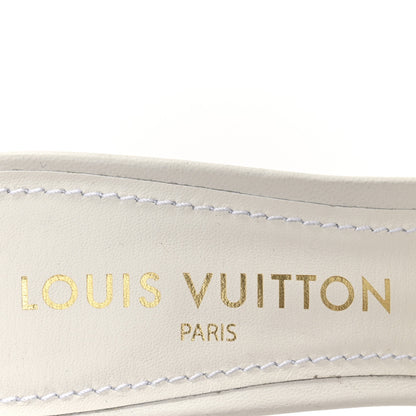 Louis Vuitton Lambskin Embossed Monogram By The Pool Revival High Heel Mules 39 White Blue Purple 8 of 10