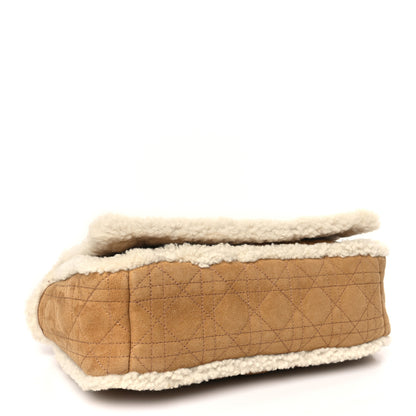 Christian Dior Shearling Cannage Large Caro Bag Camel 4 of 8