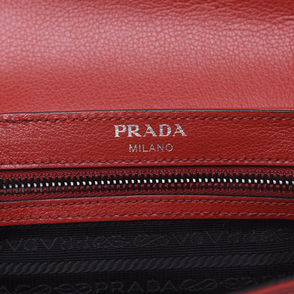 Prada Glace Calfskin Studded Crossbody Fuoco 7 of 9