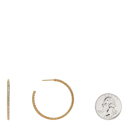 David Yurman 18K Yellow Gold Diamond 38mm Medium Cable Hoop Earrings 2 of 4