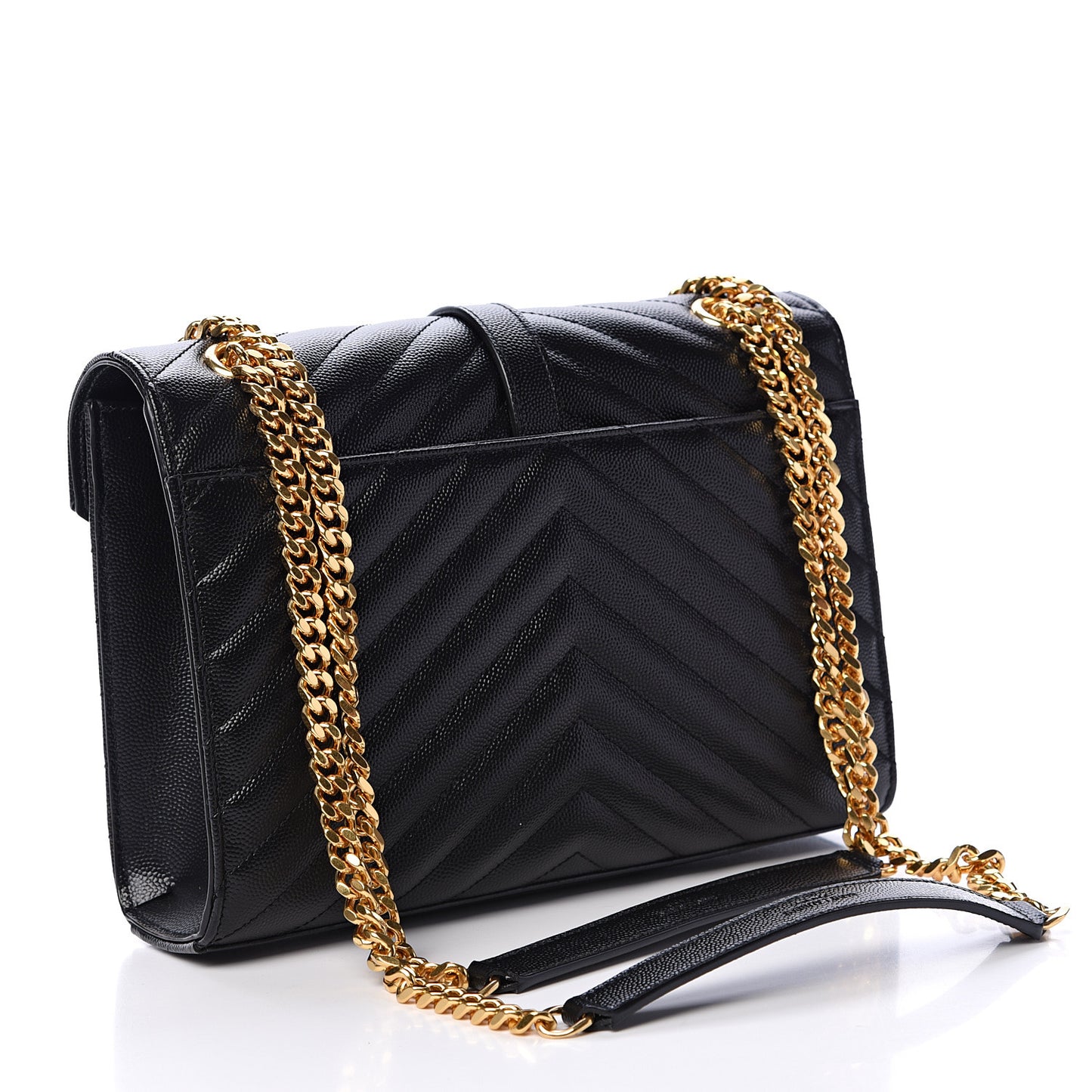 Grain De Poudre Matelasse Chevron Medium Monogram Satchel Black